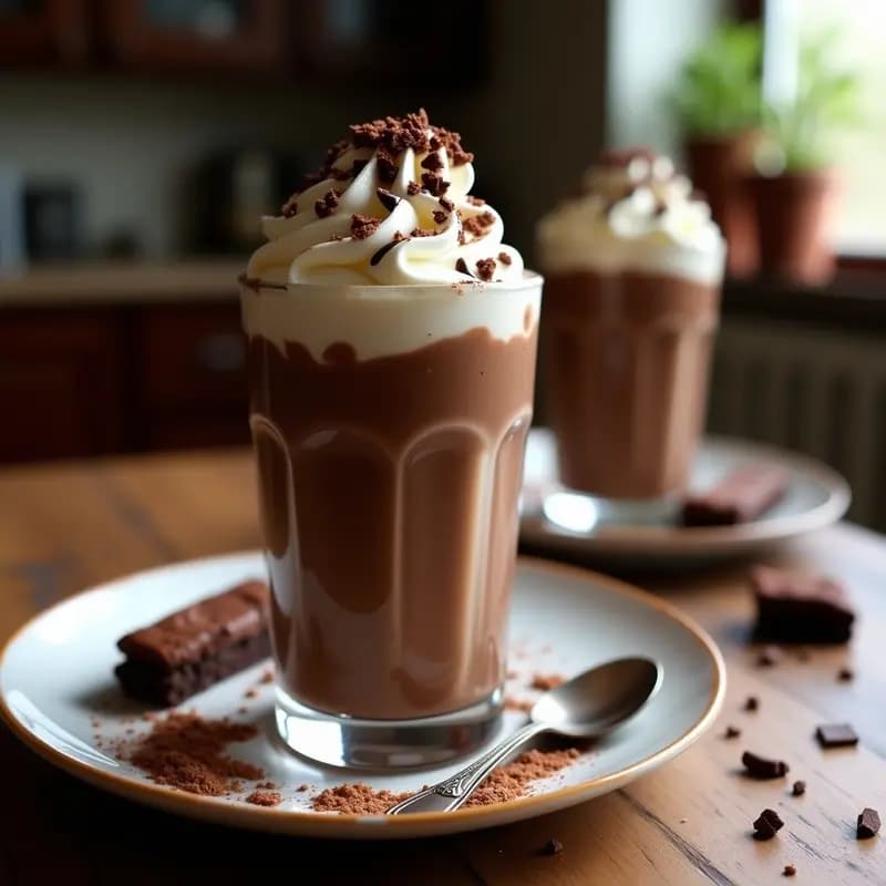 Milkshake de Brownie con Trozos de Galletas y Nata Montada: Postre para Compartir