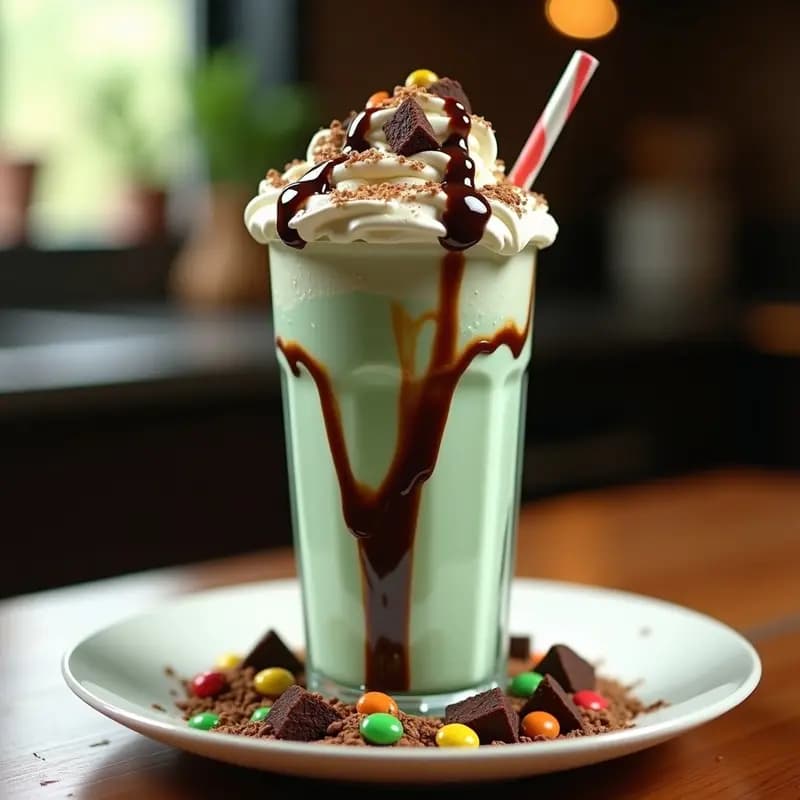 Milkshake de Brownie, Helado de Mentolado y Topping de Lacasitos: Explosión de Texturas
