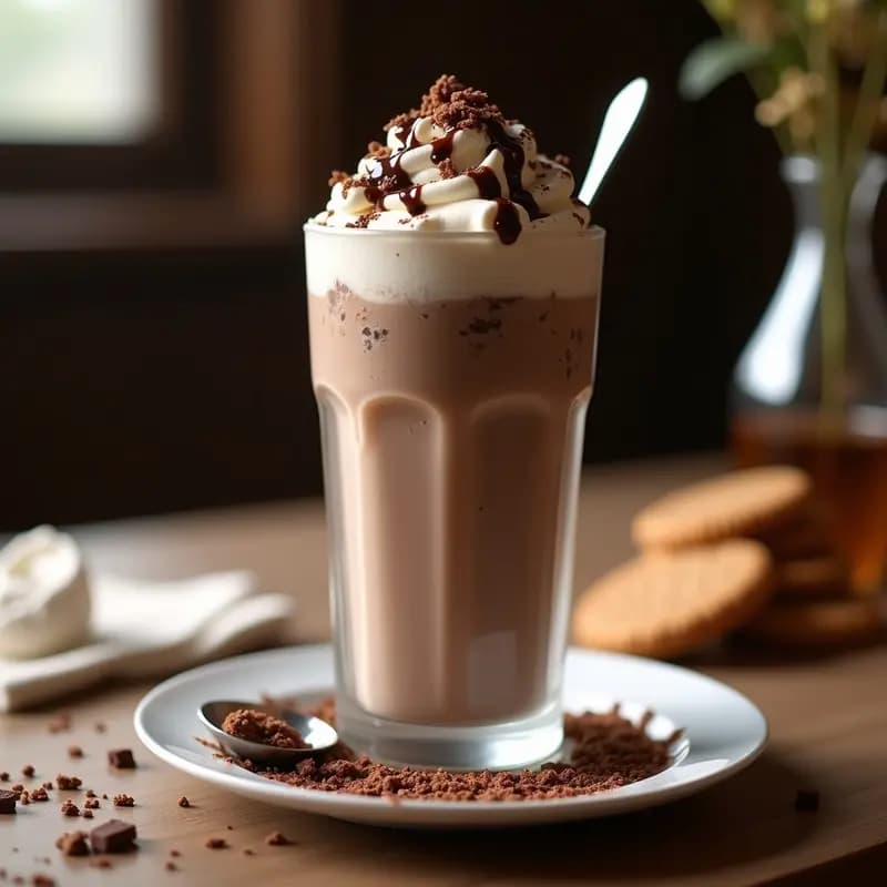 Milkshake de Brownie, Helado de Vainilla y Trozos de Galletas: Batido que es un Postre Entero