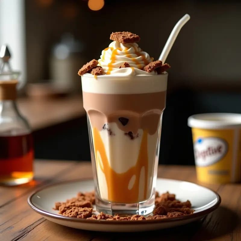 Milkshake de Brownie con Salsa de Caramelo y Nata Montada: Batido que Parece un Postre de Restaurante Gourmet