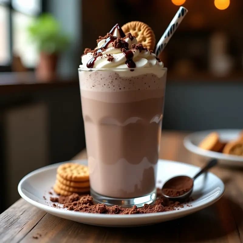 Milkshake de Brownie con Trozos de Galletas y Crema Batida: El Batido Más Indulgente del Mundo
