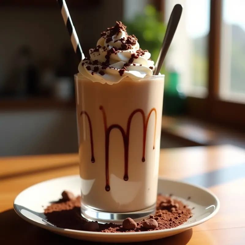 Milkshake de Brownies con Trozos de Galleta y Sirope de Chocolate: Bebida Hipercalórica Definitiva