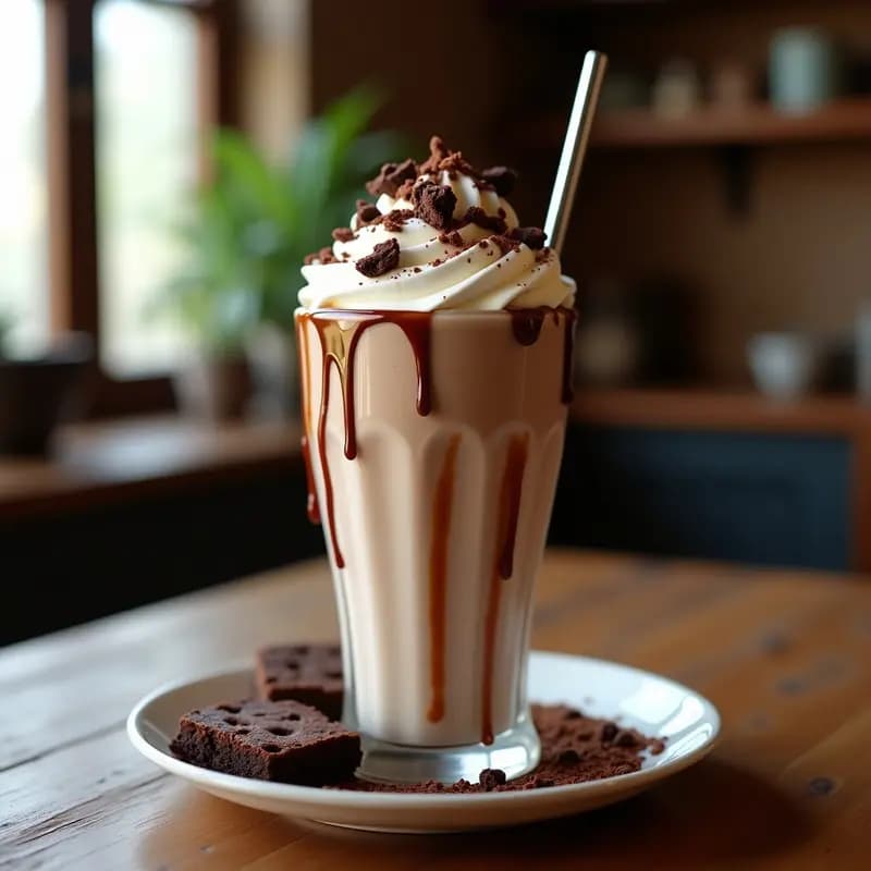 Milkshake de Brownies Troceados Helado de Cookies y Nata Montada: Batido para Soñar Despierto