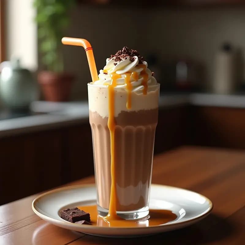 Milkshake de Brownies, Helado de Vainilla y Jarabe de Caramelo: El Batido Más Dulce