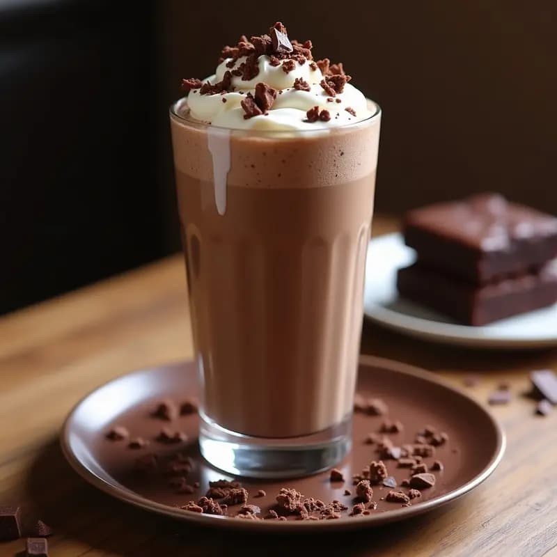 Milkshake de Brownies con Helado de Vainilla y Virutas de Chocolate: Bebida de Ensueño para Golosos