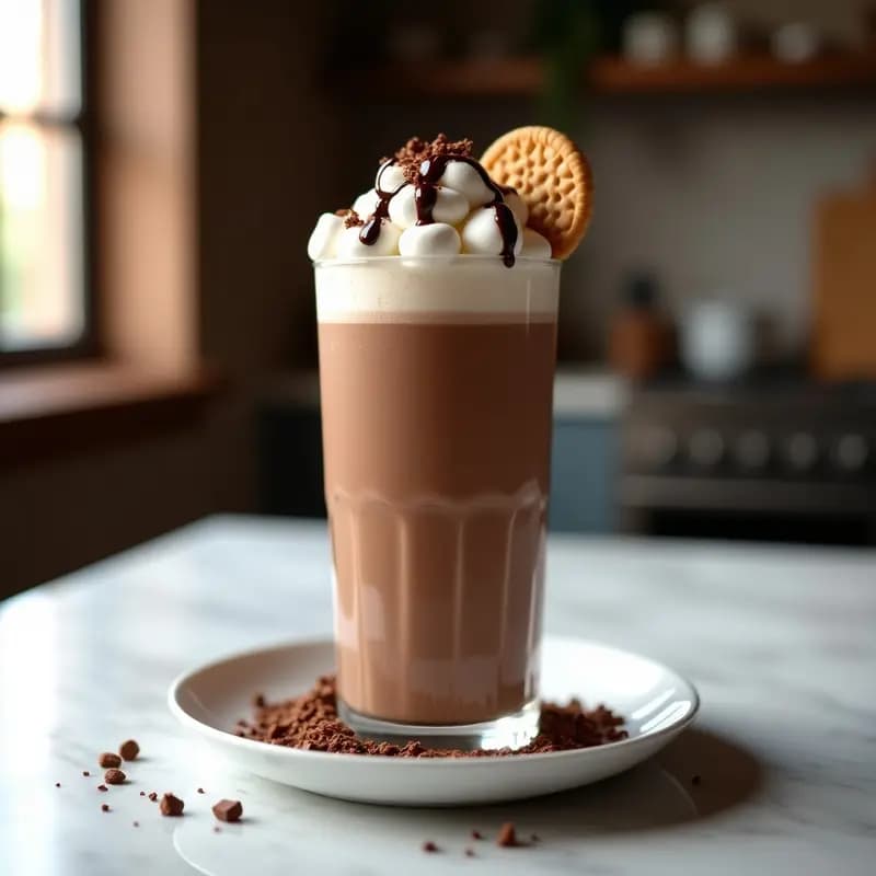 Milkshake de Chocolate con Helado, Leche Entera y Topping de Malvaviscos: La Bebida que Te Hará Feliz