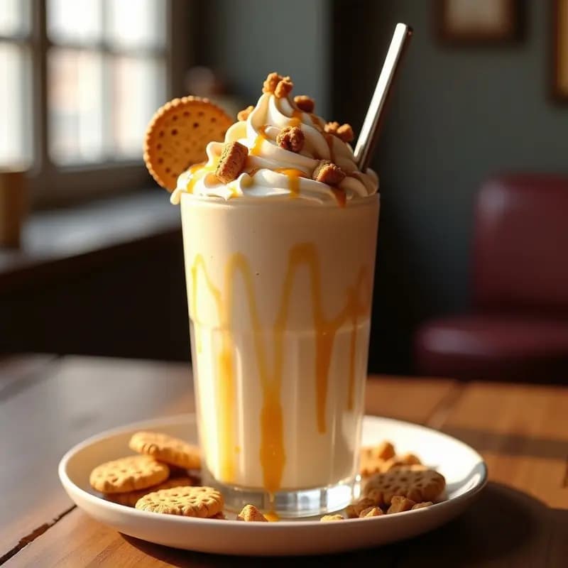 Milkshake de Cookie Dough con Trozos de Galleta y Sirope de Caramelo: Batido Ultradulce