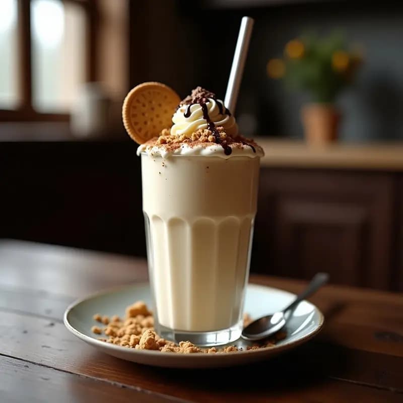 Milkshake de Cookie Dough con Trozos de Galletas y Topping de Helado: El Batido Más Goloso