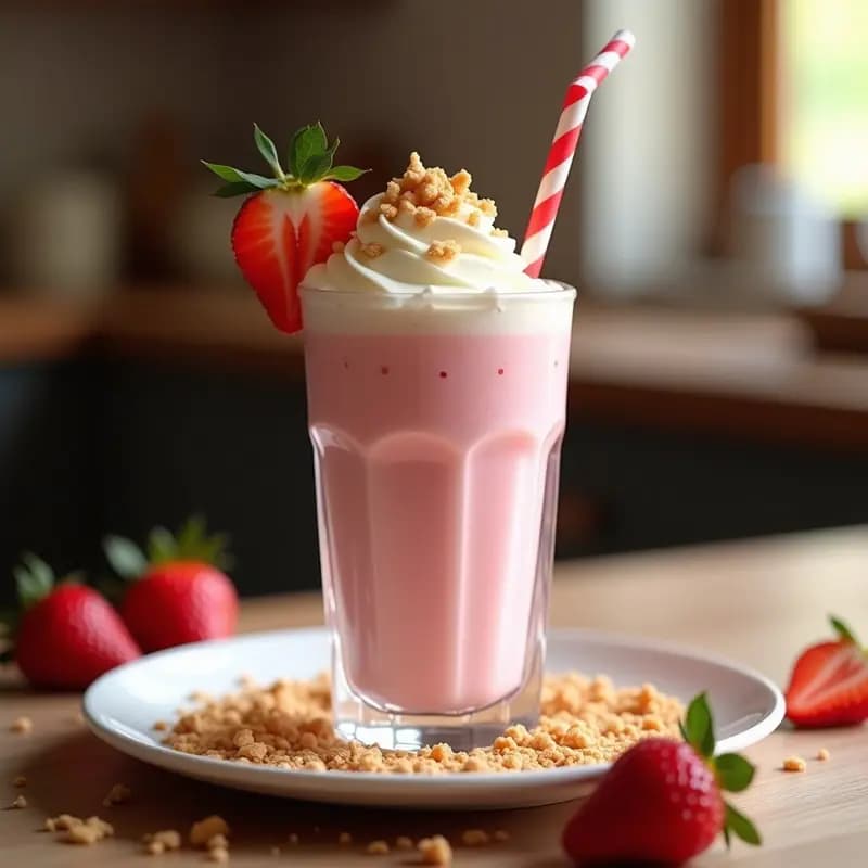 Milkshake de Fresa, Galletas María y Nata Montada: Batido de Infancia con Toque Adulto