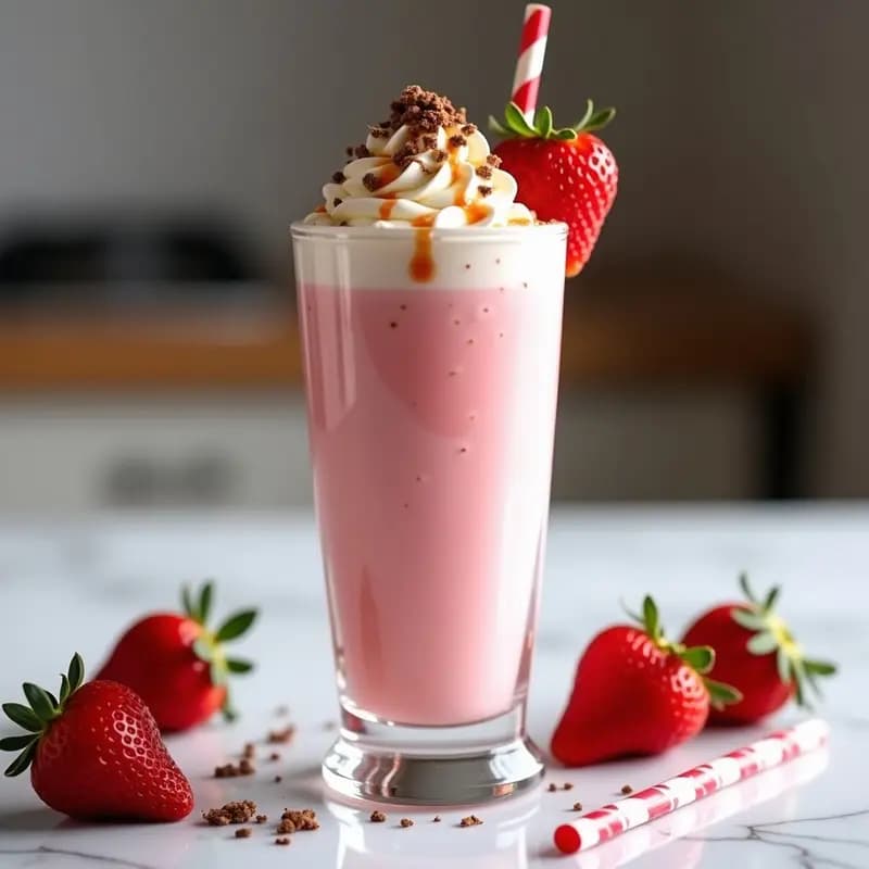 Milkshake de Fresa, Helado y Leche Condensada: Batido Ultra-Dulce para Niños y Adultos