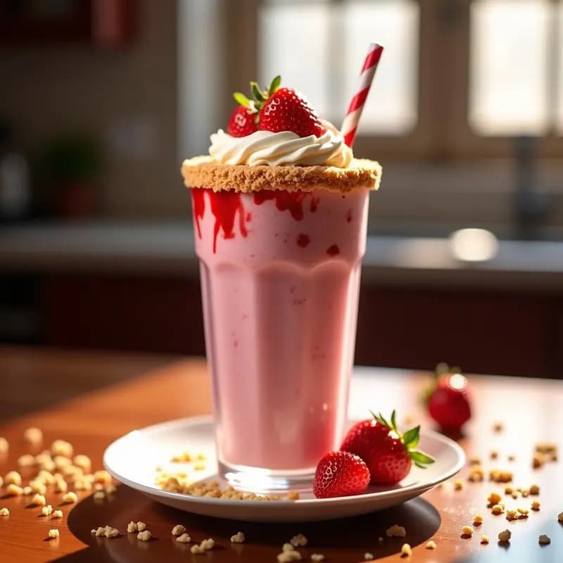 Milkshake de Fresas con Trozos de Cheesecake y Topping de Nata: El Batido de Ensueño