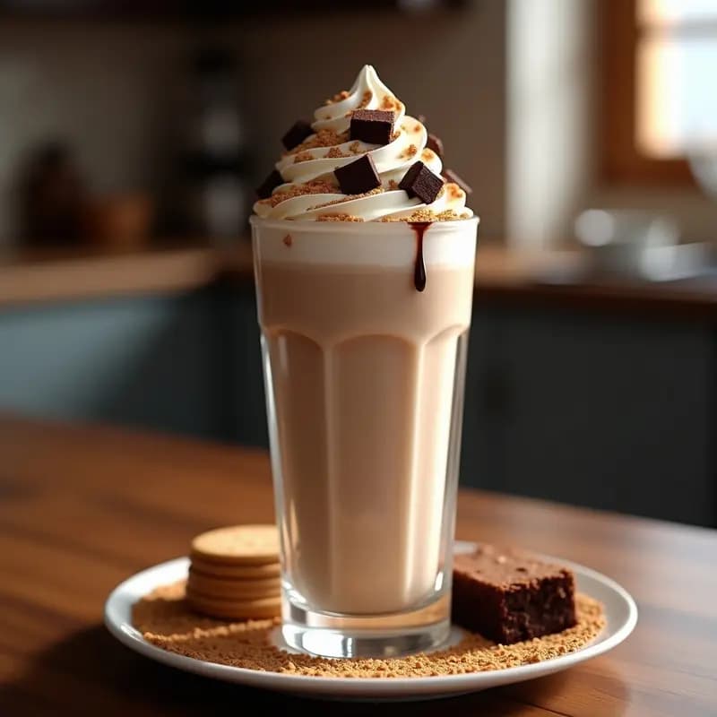 Milkshake de Galletas con Trozos de Brownies y Nata Montada: Batido de los Dioses