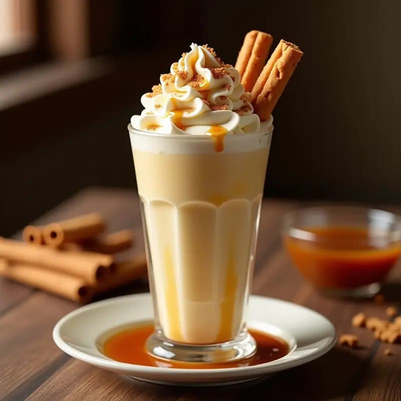 Milkshake de Galletas Loteria con Topping de Churros y Sirope de Caramelo: Bebida de Loteria