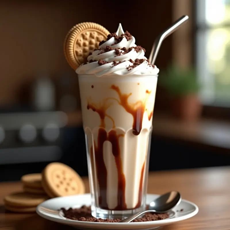Milkshake de Galletas Loteria con Helado de Vainilla, Leche Entera y Nata: El Batido que Saben los Premium