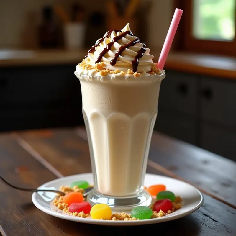Milkshake de Galletas Loteria, Leche Merengada y Toppings de Gominolas: Bebida de Infantil a Adictiva