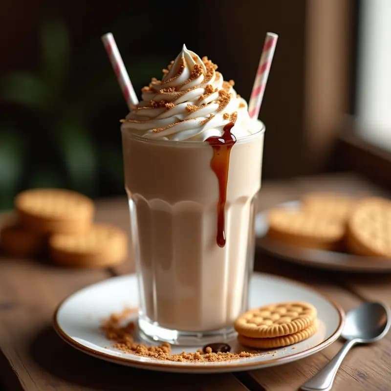 Milkshake de Galletas Lotus, Crema de Avellanas y Topping de Galleta Triturada