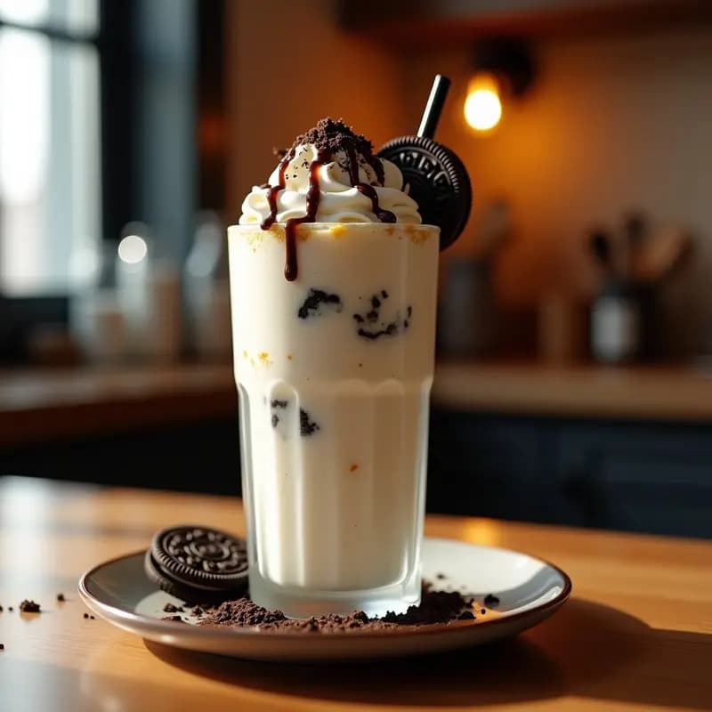 Milkshake de Galletas Oreos con Trozos de Cheesecake: Batido Americano Ultracremoso