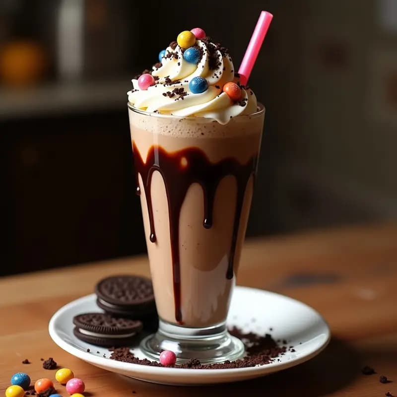 Milkshake de Galletas Oreo con Helado de Brownie y Topping de Lacasitos: El Batido que Derrite el Cerebro