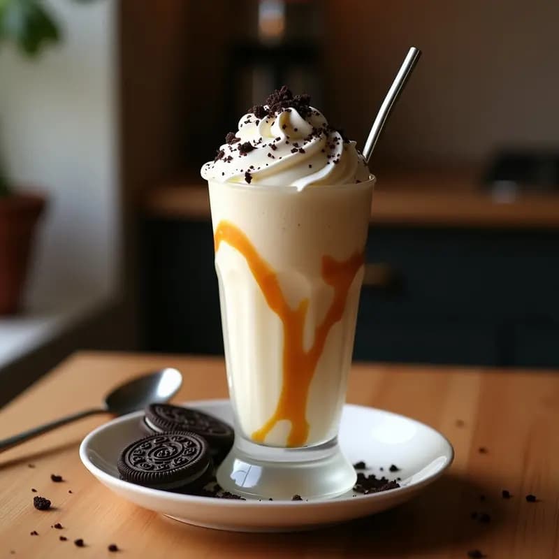 Milkshake de Galletas Oreo, Helado de Vainilla y Salsa de Caramelo Salado: Un Clásico Mejorado