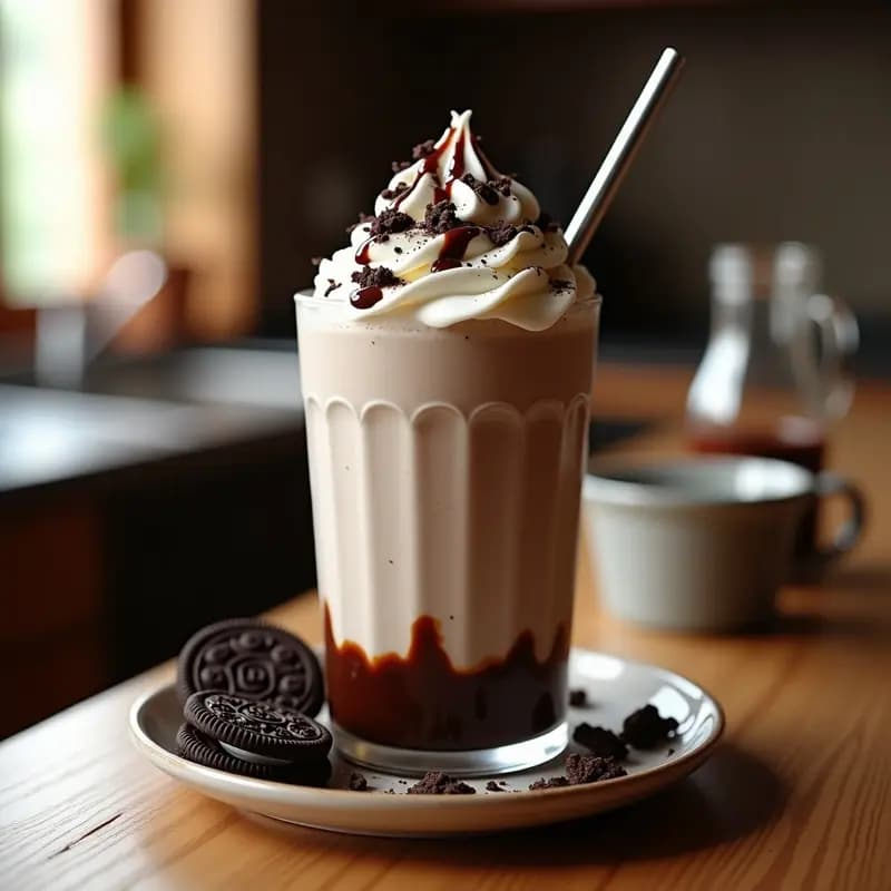 Milkshake de Galletas Oreo y Nutella con Topping de Nata: Bebida Monstruosa para Amantes del Dulce