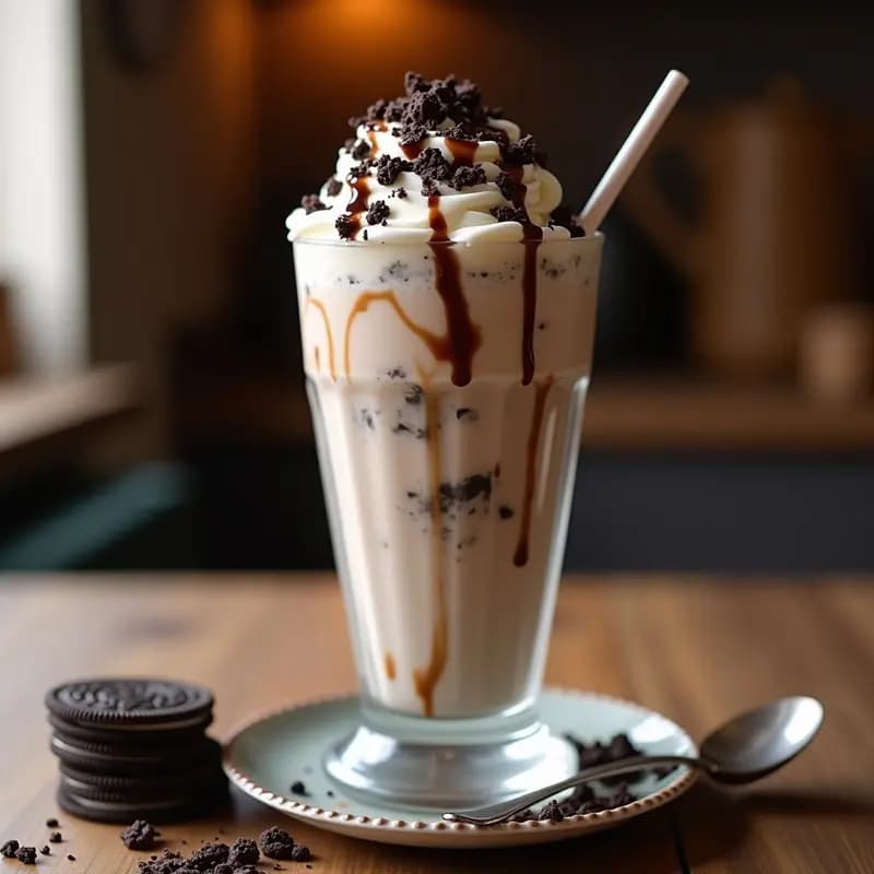 Milkshake de Galletas Oreos, Vainilla y Toppings de Brownie: Batido de los Dioses