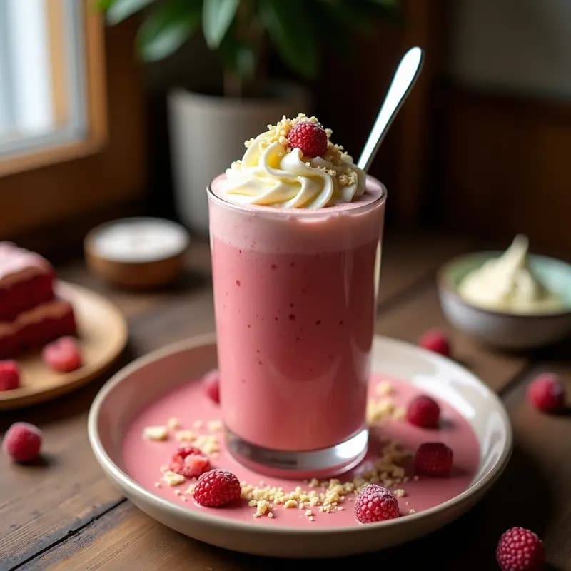 Milkshake de Red Velvet con Trozos de Pastel y Crema de Queso: Batido que Parece un Postre