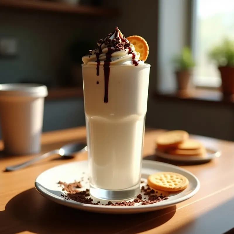 Milkshake de Stracciatella con Toppings de Galletas Troceadas y Crema Batida: Batido de Ensueño