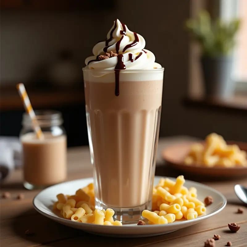 Milkshake de Tallarines con Helado de Vainilla y Sirope de Chocolate: Bebida Ultra-Dulce para Valientes