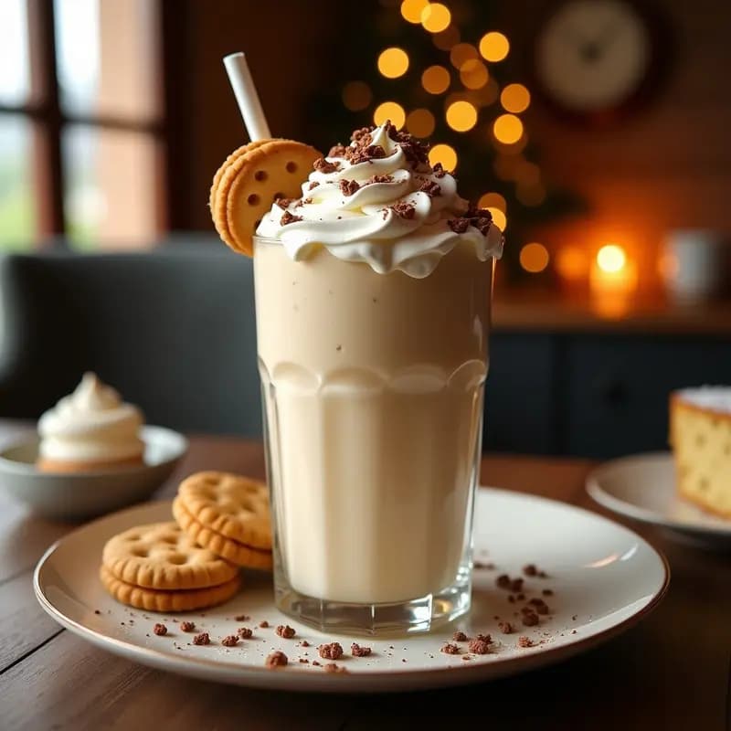 Milkshake de Turrón, Galletas María y Nubes de Azúcar con Topping de Chantilly: Bebida Navideña Extrema