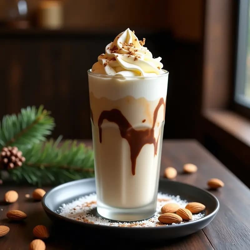 Milkshake de Turrón de Jijona con Helado de Stracciatella y Virutas de Almendra: Batido Navideño Ultracremoso