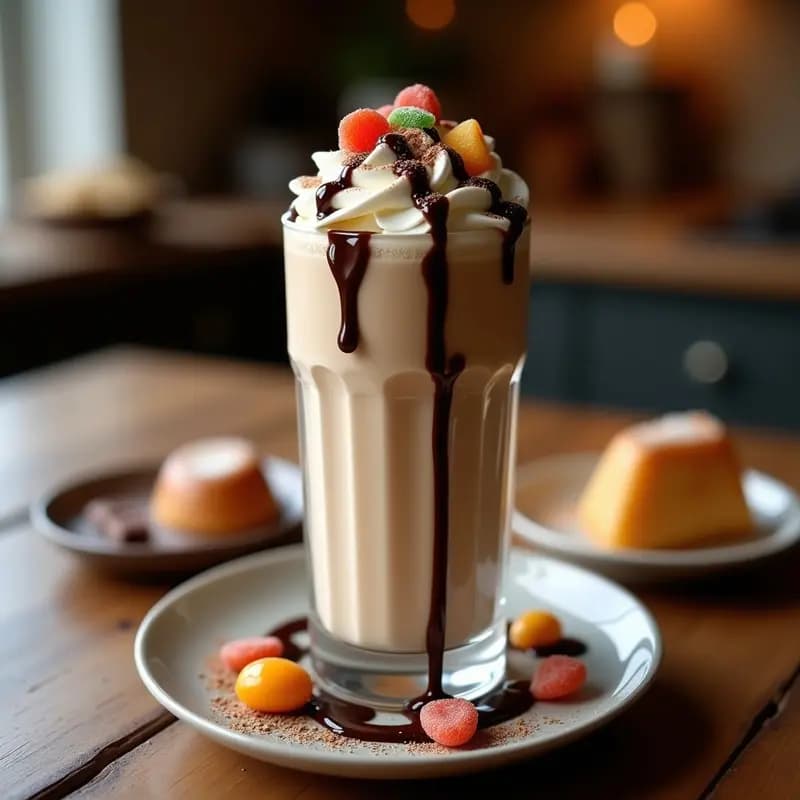 Milkshake de Turrón y Nata con Toppings de Chocolate y Gominolas: Receta Navideña Todo el Año