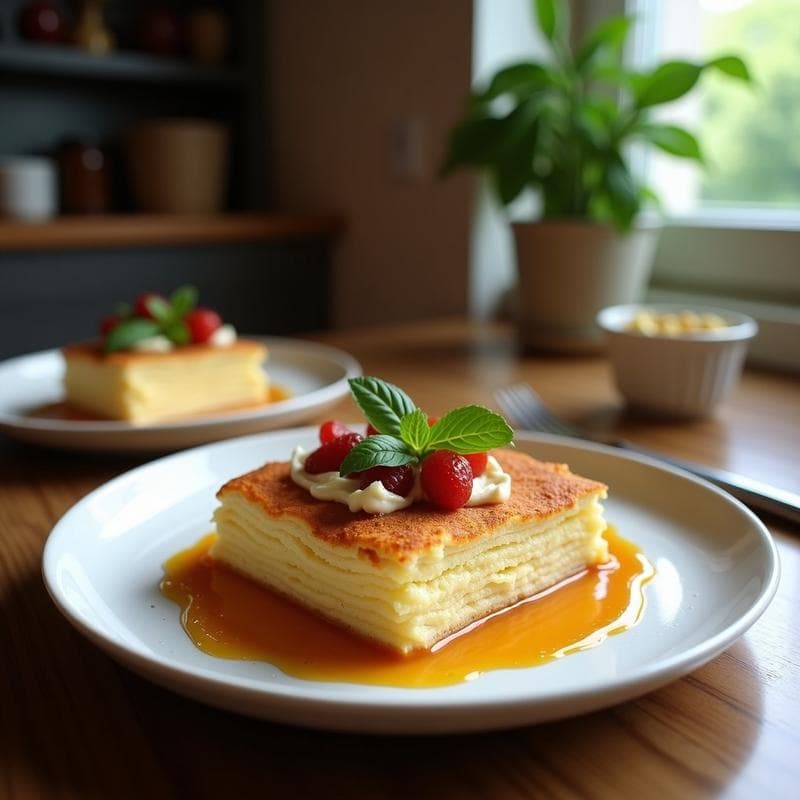 Millefeuille de Berenjena y Ricotta de Castañas: Postre Salado Keto Sin Horno