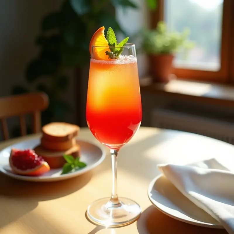 Mimosa Equipo de Naranja y Granadina: Bebida Italo-Española para Brunch