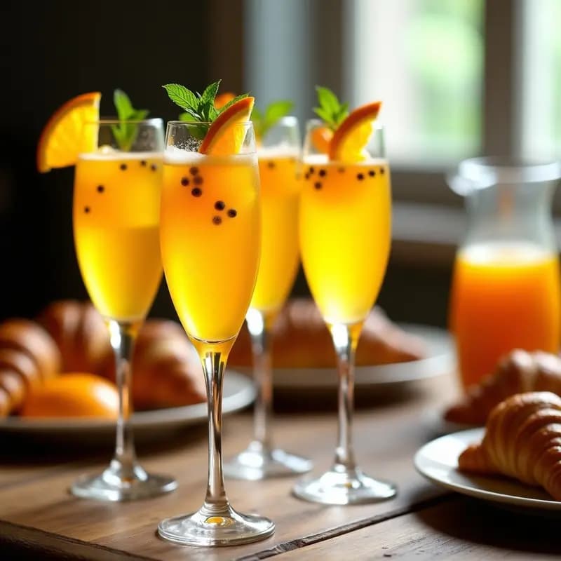 Mimosas de Maracuyá y Prosecco: Bebida Brasileña para Brunch