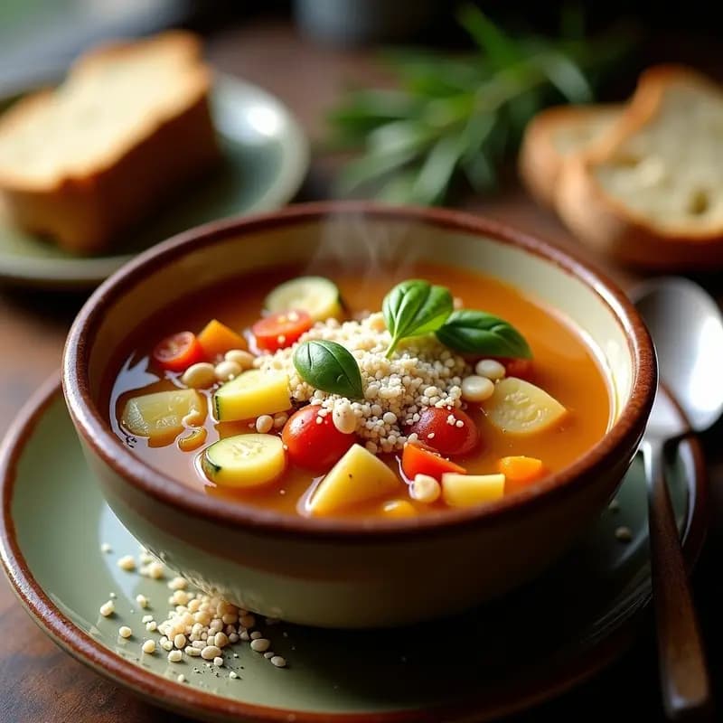 Sopa Minestrone de Espelta y Alcachofas: Receta Italiana Keto y Reconfortante