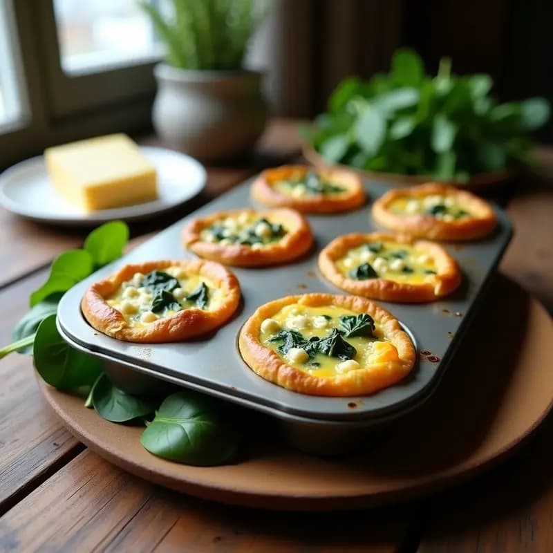 Mini Quiches de Espinacas y Queso de Cabra: Receta Francesa para Desayuno o Tupper
