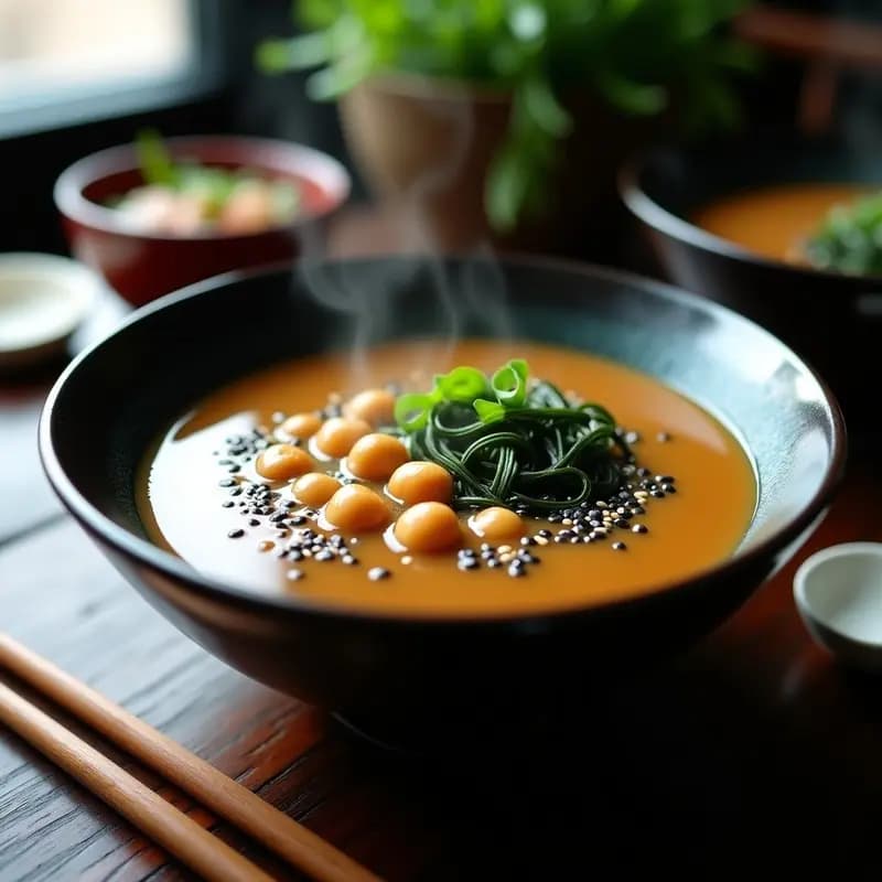 Miso de Garbanzos con Alga Wakame: Sopa Japonesa Vegana y Rica en Proteínas