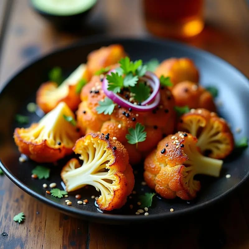 Miso glaze de coliflor asada con sésamo negro: Receta japonesa vegana y crujiente