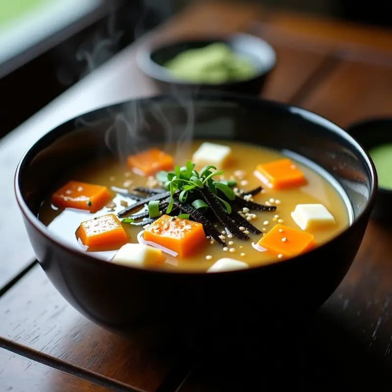 Miso Soup con Calabaza Kabocha y Tofu Sedoso: Receta Japonesa Antiestrés