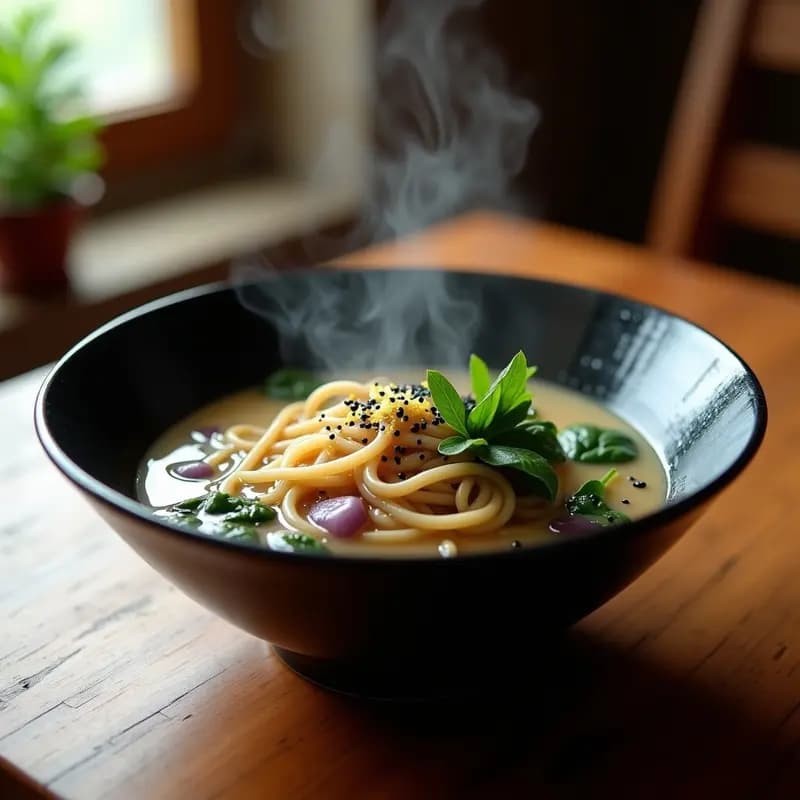 Miso Soup con Fideos Soba y Espinacas: Receta Japonesa Depurativa y Vegana