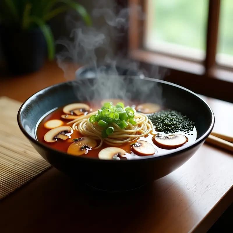 Miso Soup con Fideos Soba y Champiñones Shitake: Receta Japonesa Keto en 15 Minutos