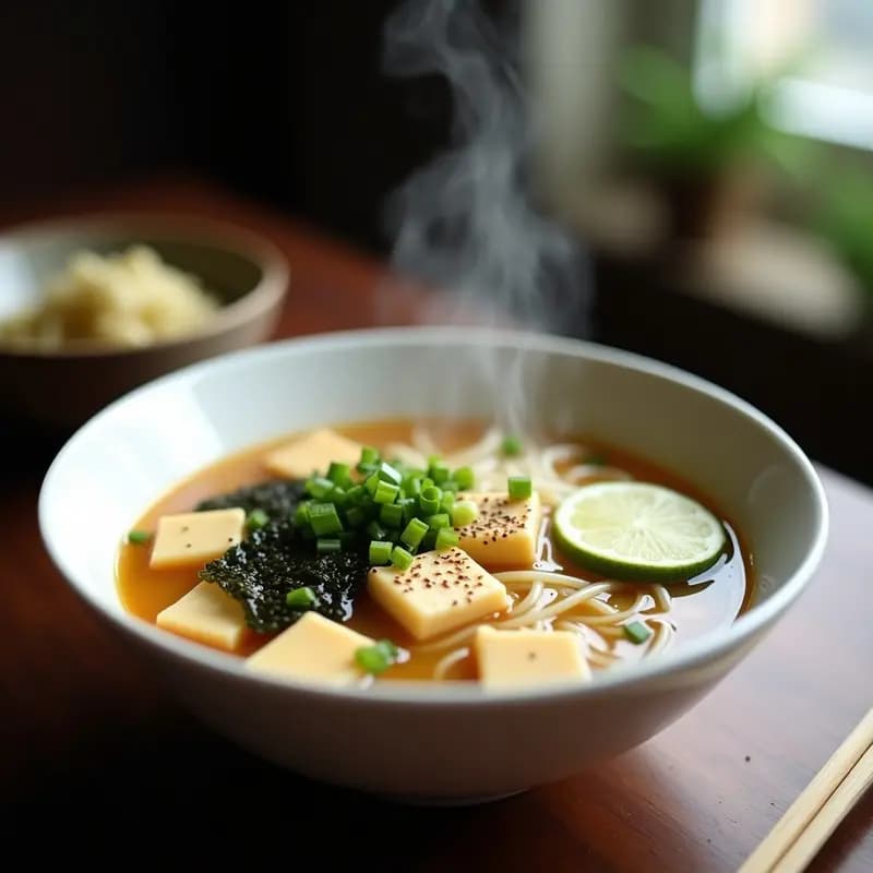 Miso Soup con Fideos de Konjac y Tofu Sedoso: Receta Japonesa Keto y Detox