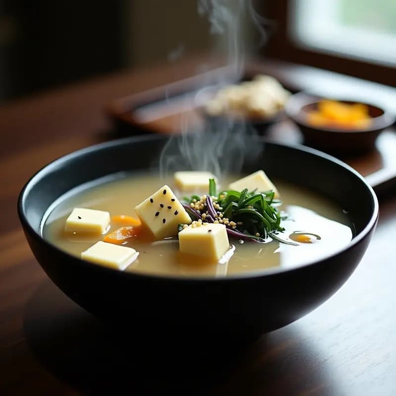 Miso Soup con Tofu Sedoso y Champiñones Shimeji: Receta Japonesa Antiinflamatoria