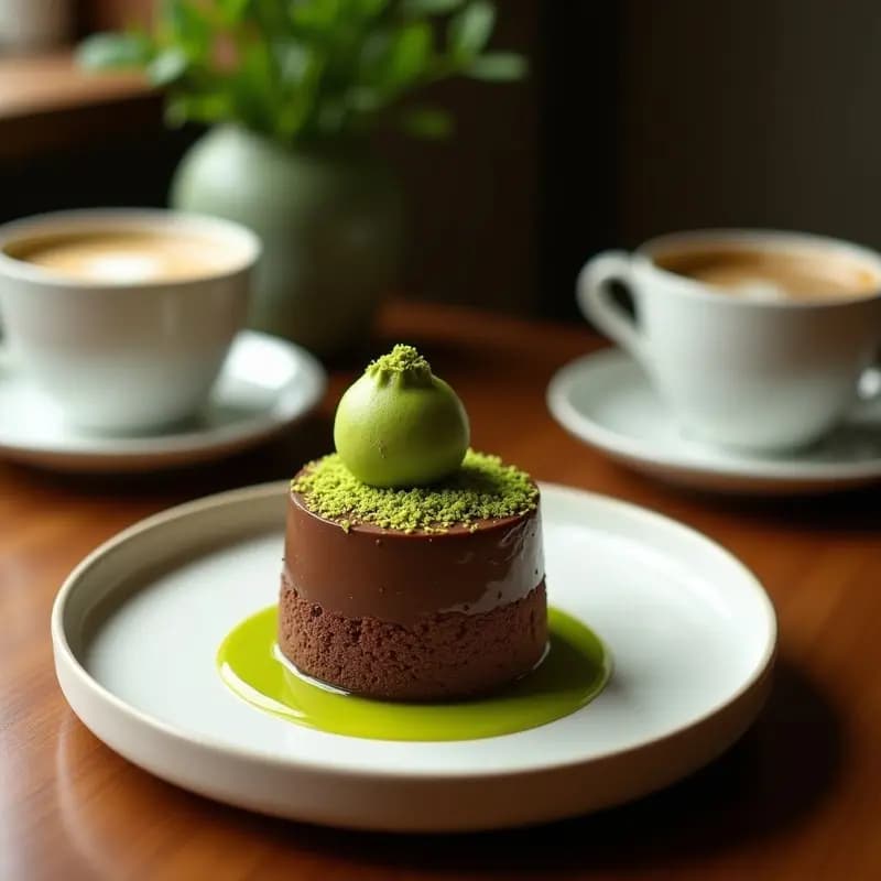 Mocha Japonés de Chocolate y Té Verde Matcha: Postre en Vaso con Capas de Sabores Únicos