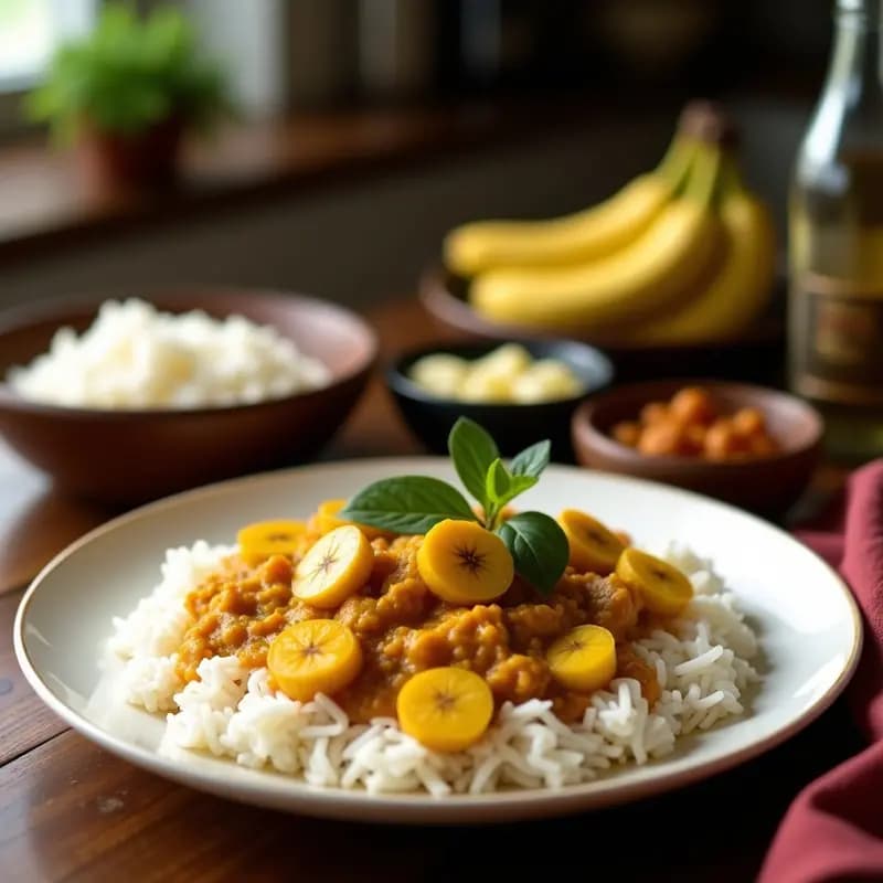 Mochar Ghonto: Curry Bengalia de Plátano Macho y Coco Rallado en Olla Lenta