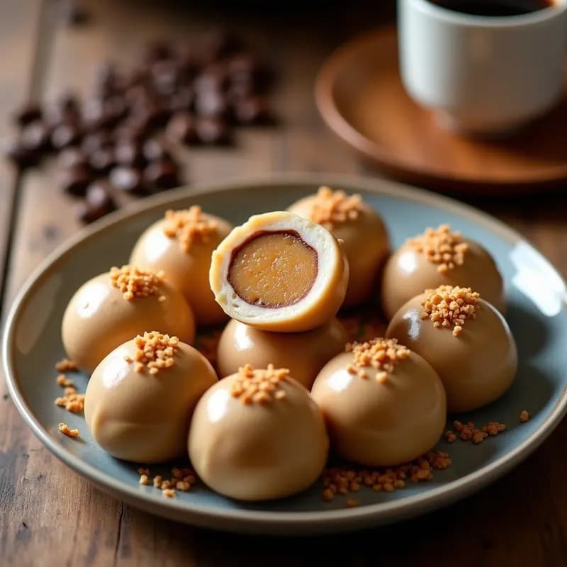 Mochi de Café y Cacahuete: Postre Japonés Energético y Sin Harina para Tupper