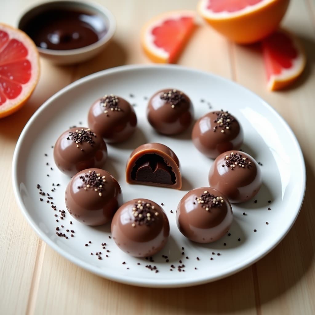 Mochi de Chocolate Negro y Pomelo: Postre Japonés Sin Azúcar y Vegano