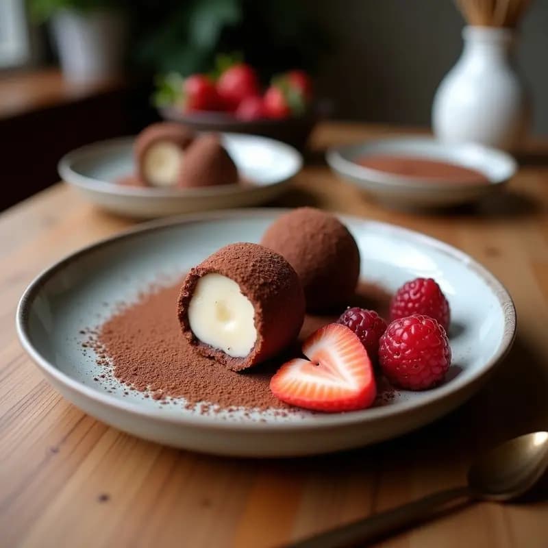 Mochi de Fresa y Cacao: Postre Japonés Vegano con Harina de Arroz Glutinoso