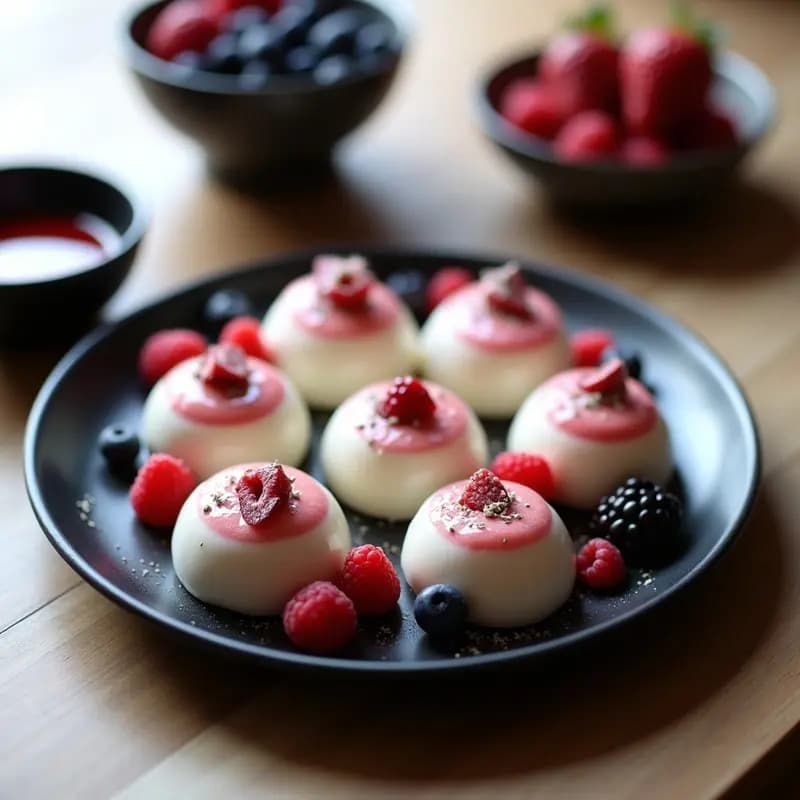 Mochi de Frutos Rojos y Queso Mascarpone: Postre Japonés Sin Horno y Bajo en Calorías