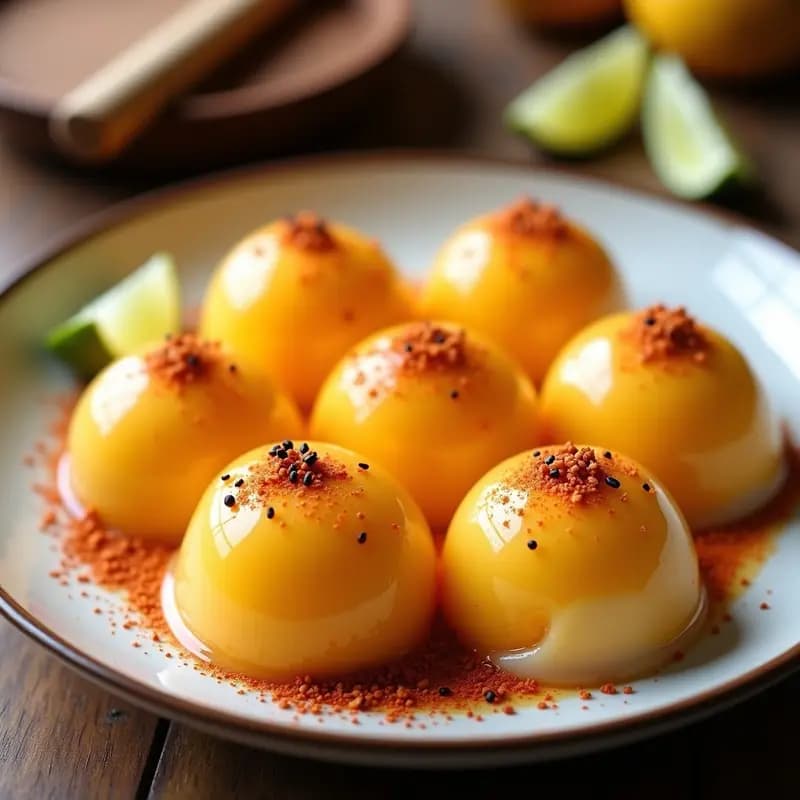 Mochi Helado de Mango y Chile en Polvo: Postre Japonés-Mexicano Fusion